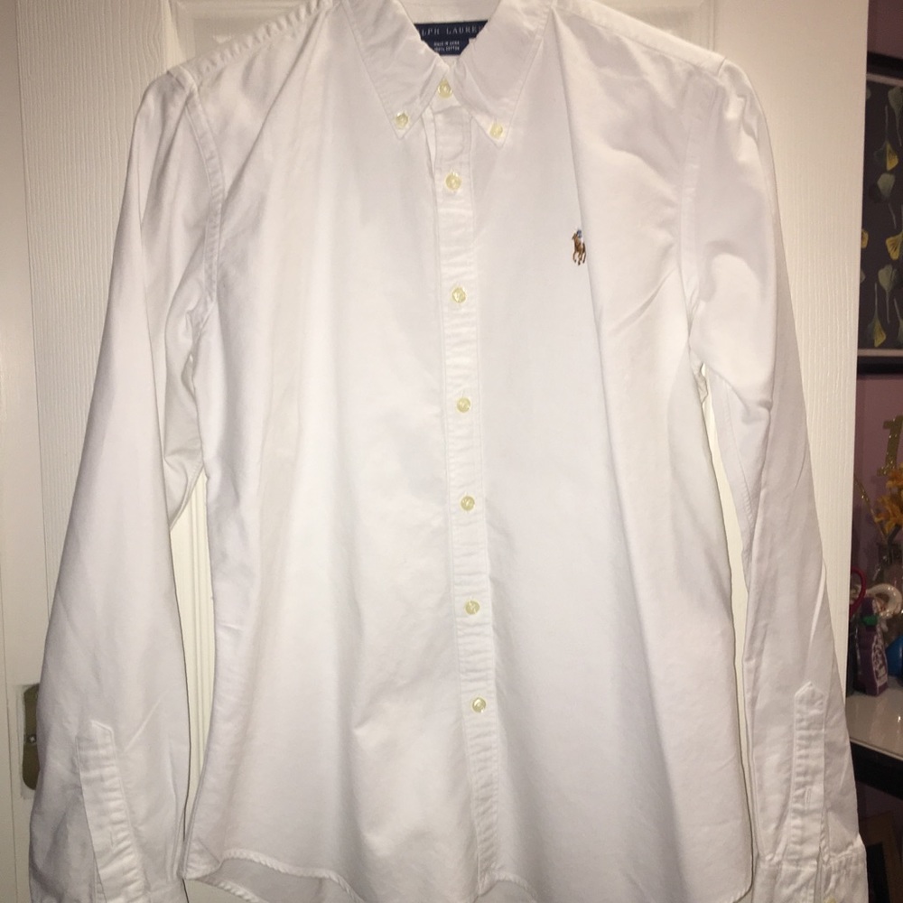 White Lauren Ralph Lauren button up shirt